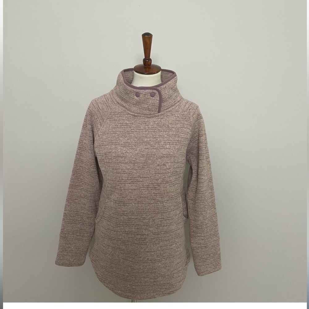 Prana Sweater Pullover Tri Thermal Threads Tunic Polartec Fleece Pockets Mauve